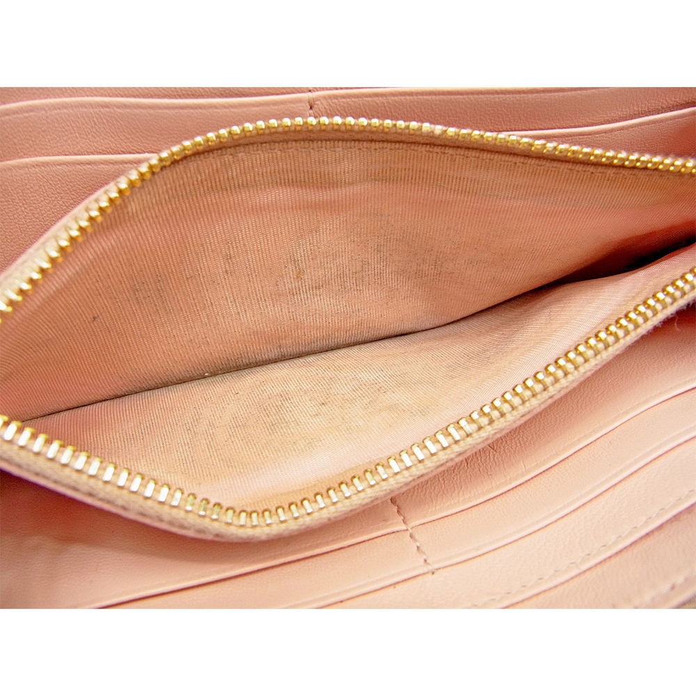 Miu Miu Long Wallet L-Shaped Ribbon Motif Pink En… - image 5
